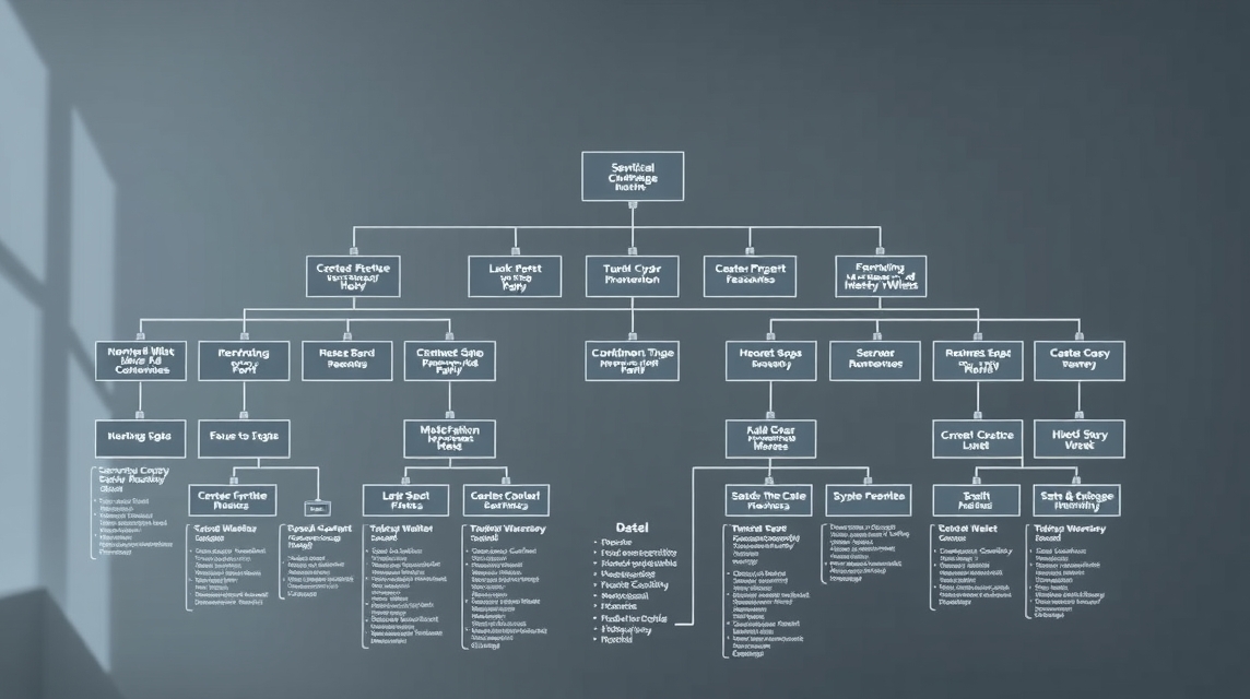 Diagram znázorňujúci organizačnú štruktúru rôznych tém a podtém v článku.