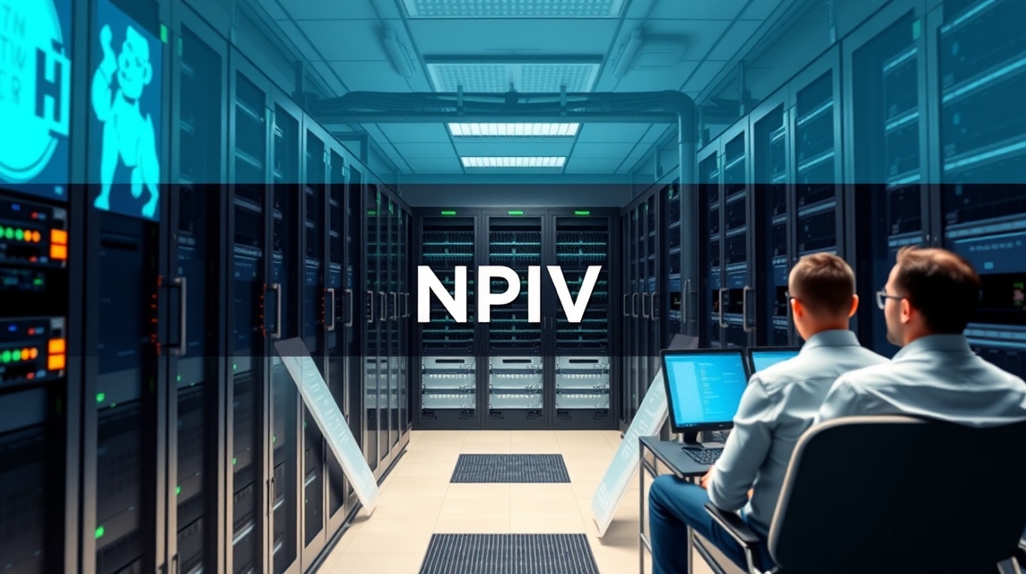 Dva muži sedení pred počítačmi v serverovni s množstvom serverov.