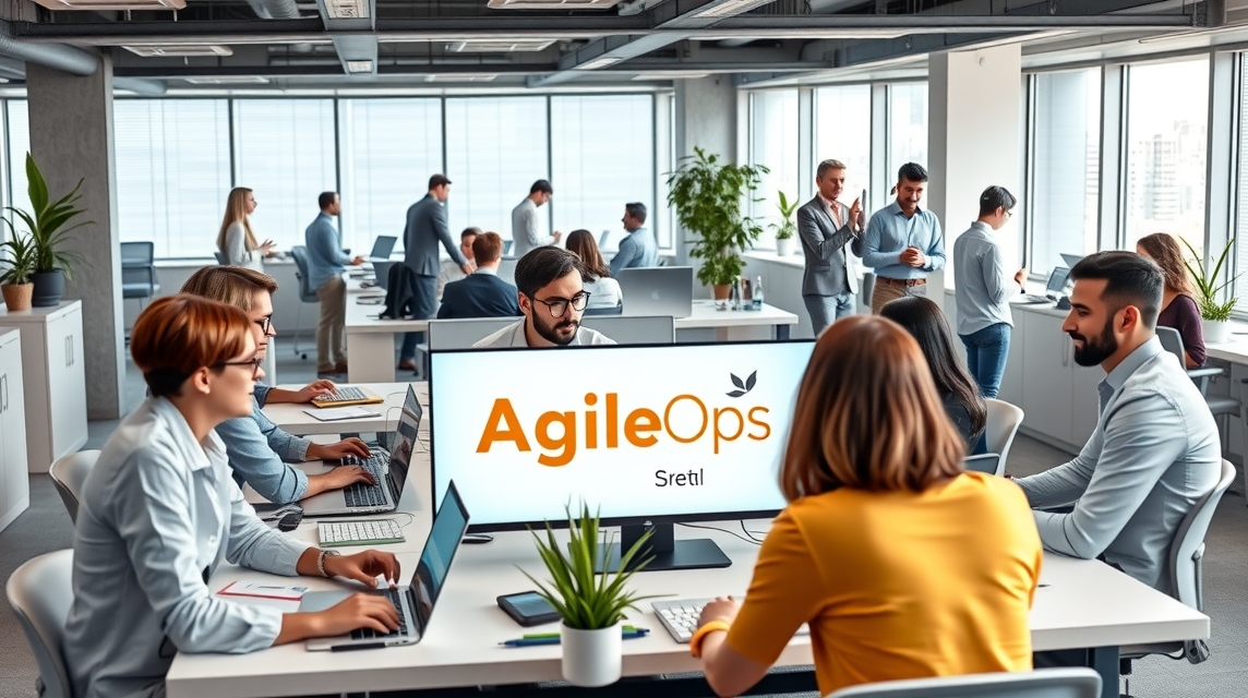 Moderná kancelária s pracovníkmi, ktorí spolupracujú a diskutujú o projektoch.