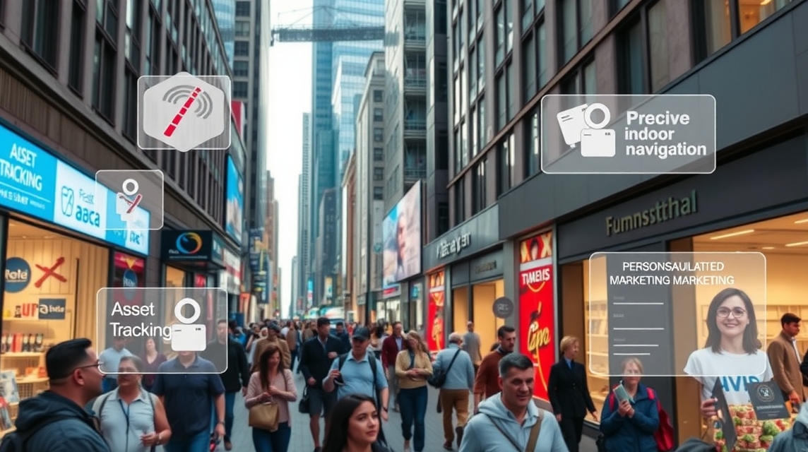 Rušná ulica vážneho mesta, ahol emberek s mobilmi s technológiou interakcie.