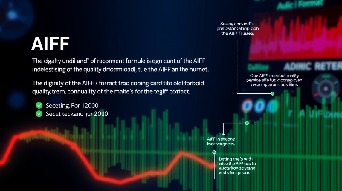 Grafika zobrazujúca AIFF formát s textom a grafom kvality zvuku.