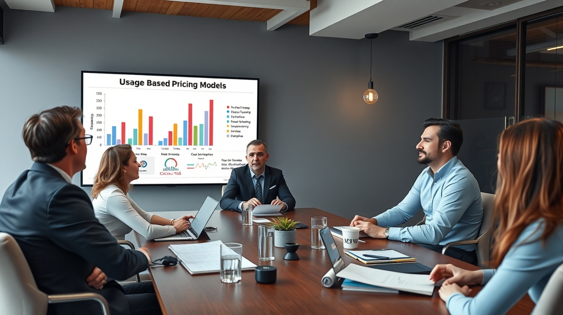 Skupina profesionálov diskutuje o cenových modeloch na zasadnutí.