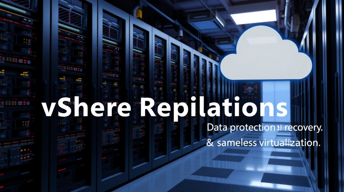 Serverová miestnosť s množstvom serverov a cloudovým symbolom.