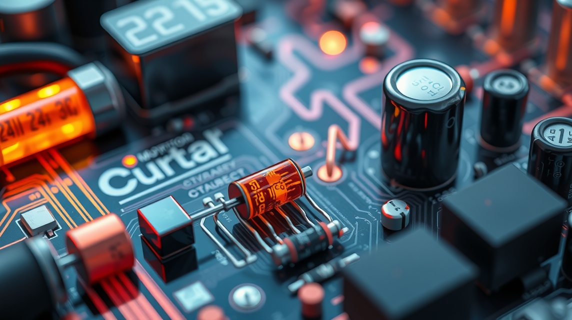 Detailný pohľad na elektronickú dosku s rôznymi komponentmi a obvodmi.