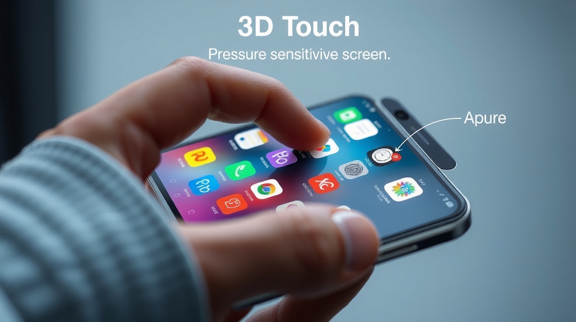 Ruka ovládajúca smartfón s 3D Touch funkciou na citlivom displeji.