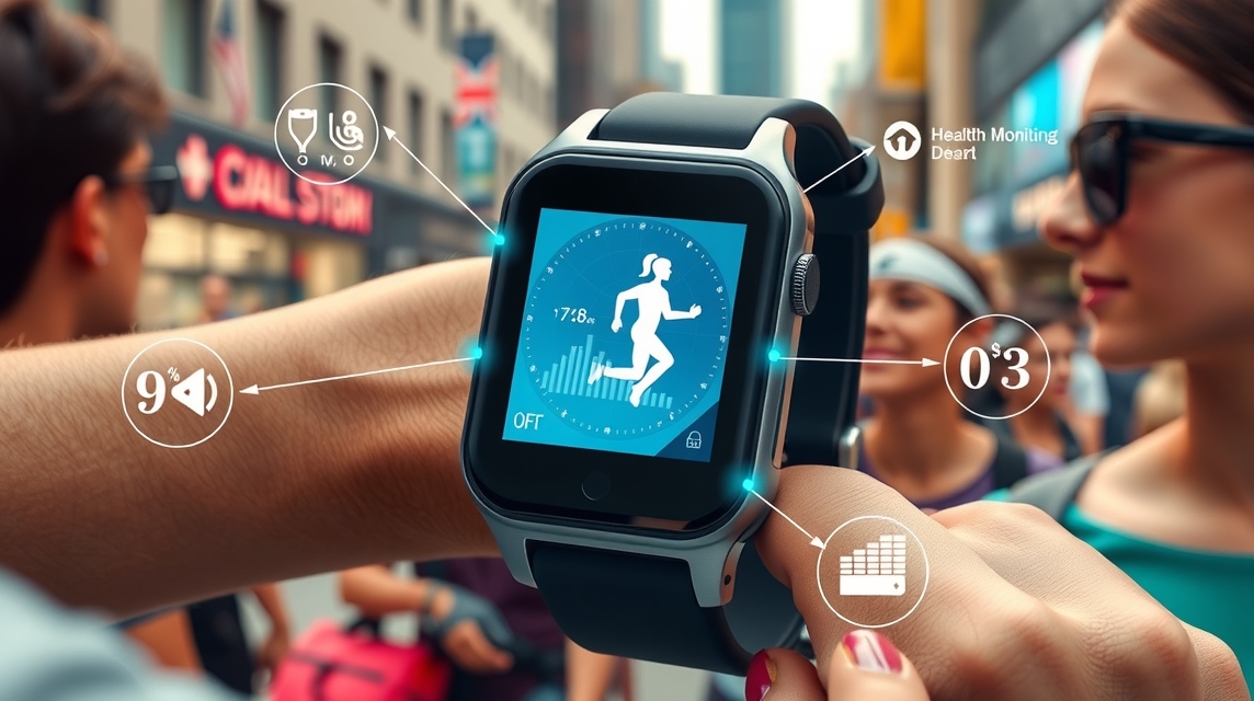 Inteligentný náramok zobrazuje štatistiky behu na ručne.