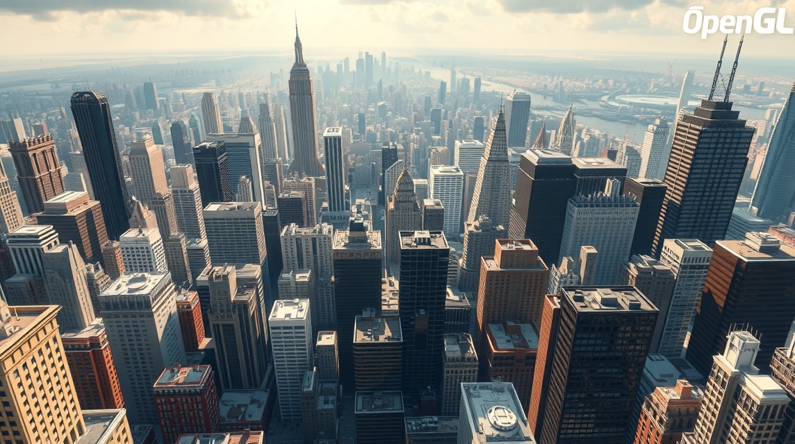 Pohľad na Manhattan s ikonickými mrakodrapmi, belejúcimi horizontom.