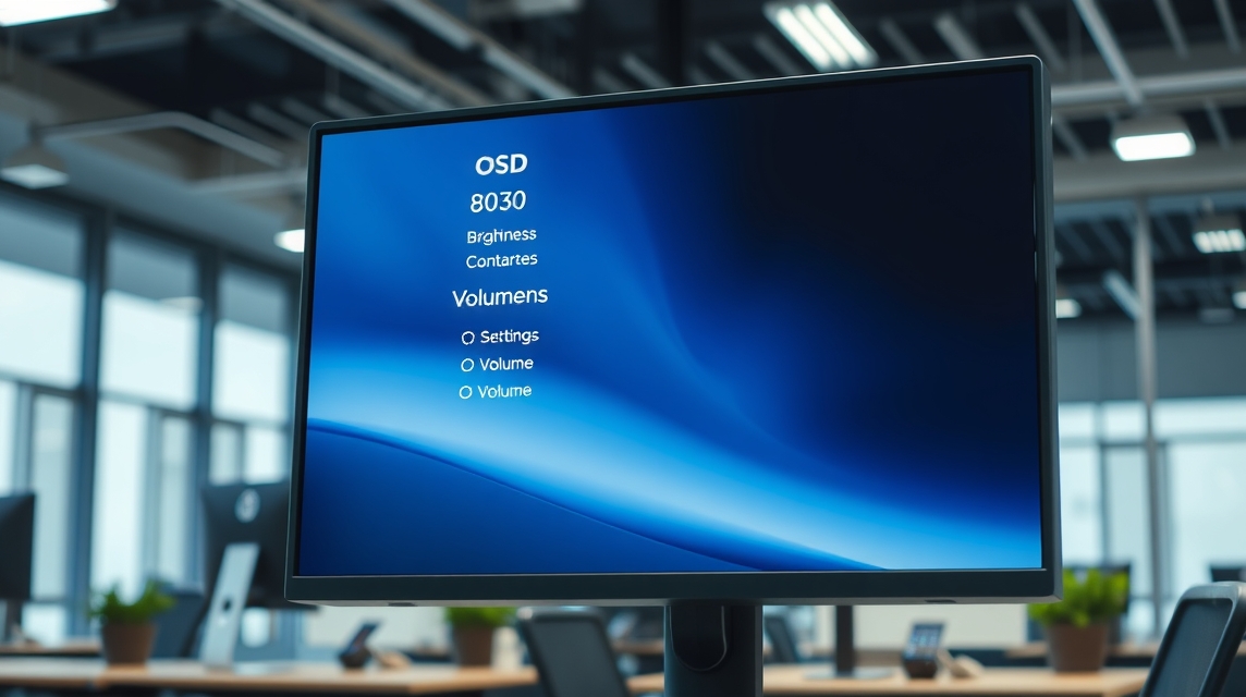 Monitor zobrazuje OSD menu s nastaveniami jasu a hlasitosti.