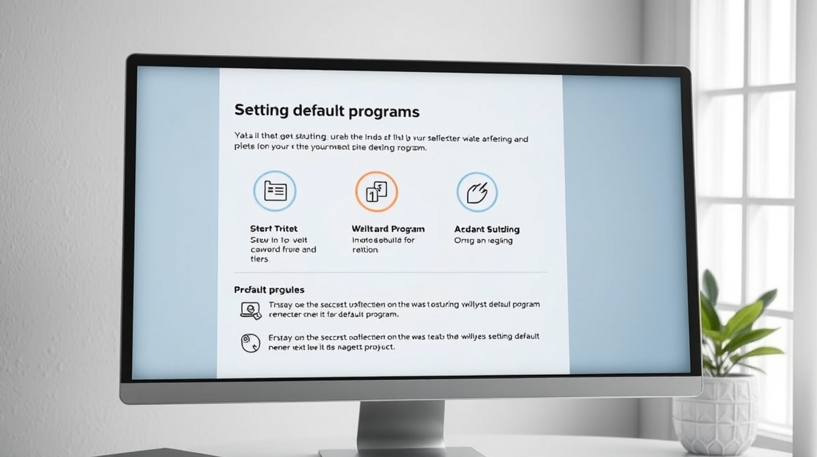 Obrazovka počítača zobrazuje nastavenia predvolených programov s ikonami a textom.