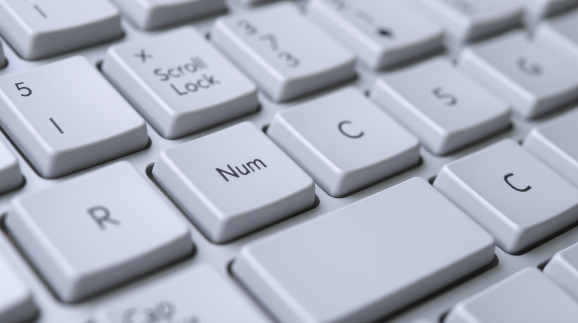 Detail klávesnice so zameraním na numerickú časť a klávesu Num.