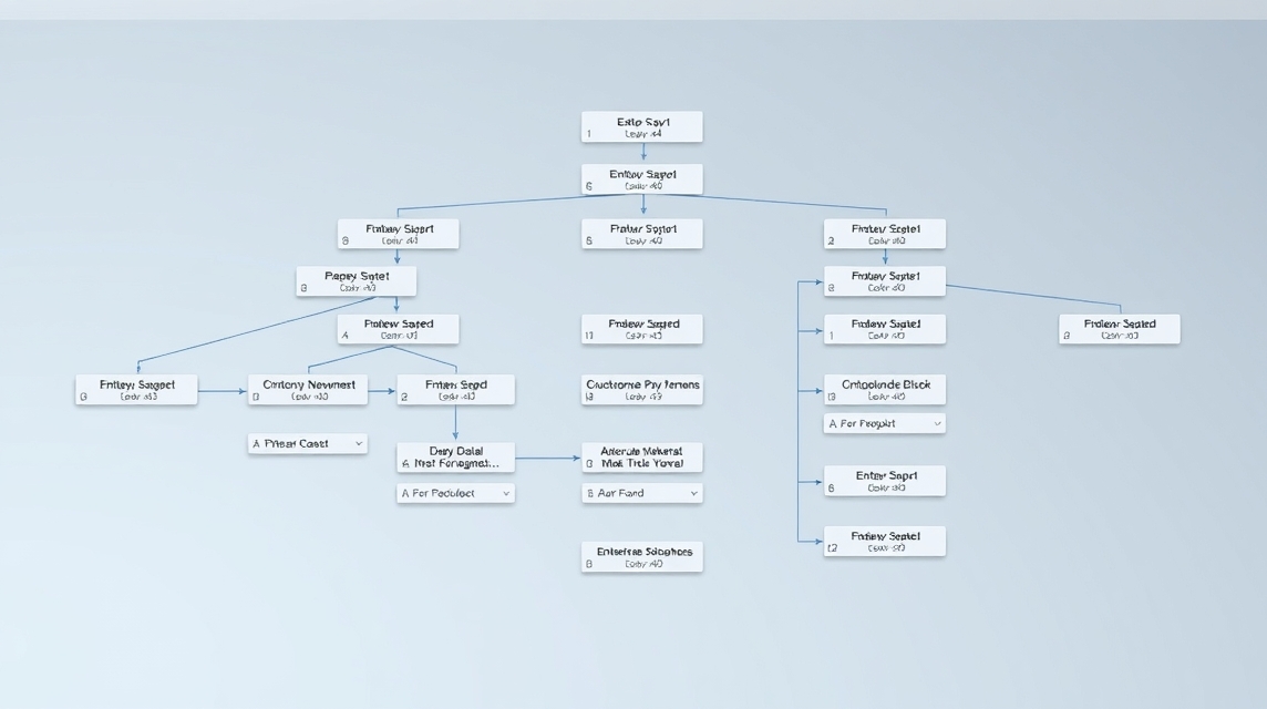 Diagram znázorňujúci rôzne kategórie a podkategórie v systéme.