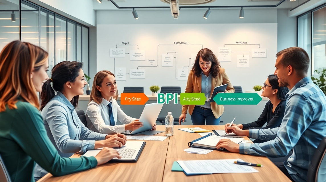 Skupina profesionálov diskutuje v modernom kancelárskom prostredí.