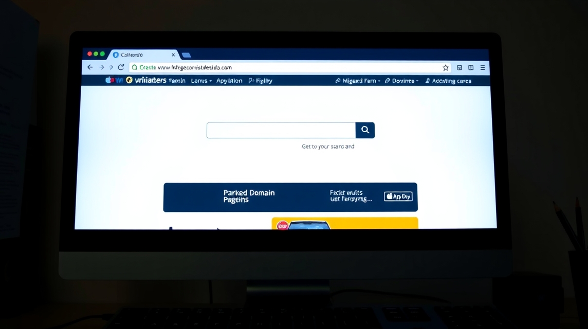 Obrazovka počítača zobrazuje webovú stránku s vyhľadávacím poľom.