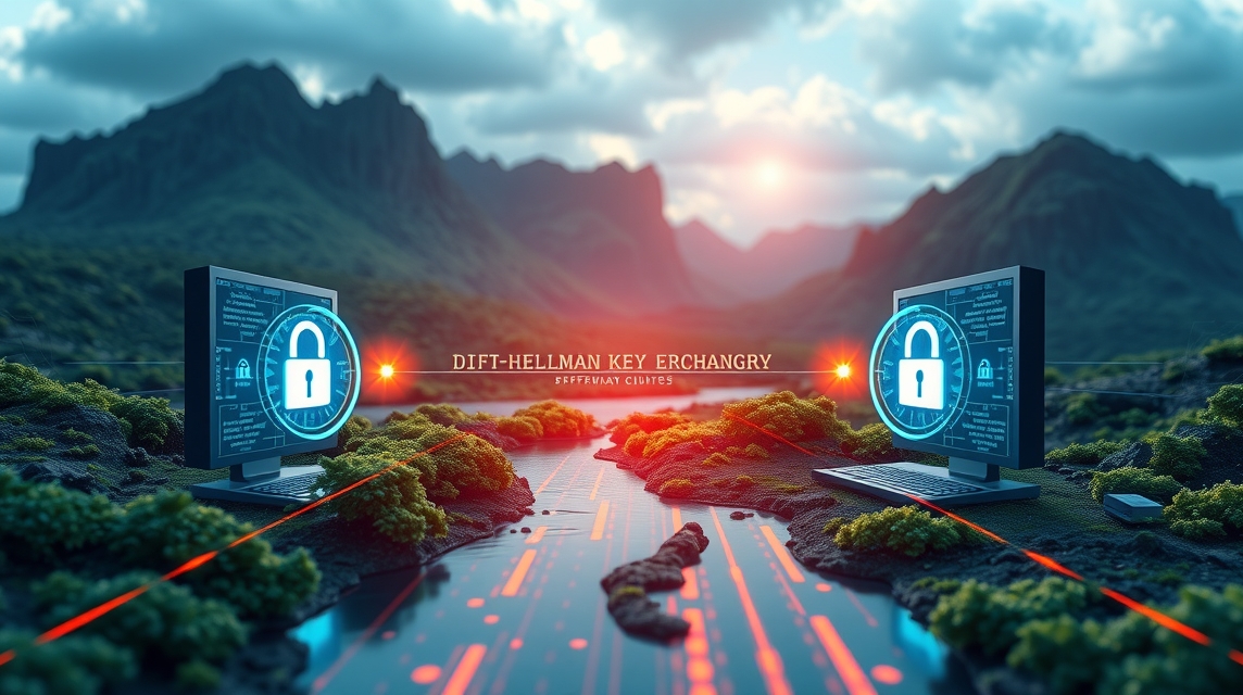 Dva počítače v prírodnom prostredí s uzamknutými obrazovkami a symbolmi zabezpečenia.