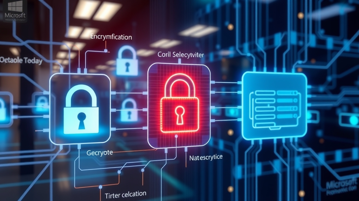 Digitálna ilustrácia zabezpečenia s ikonami zámkov a sieťovými spojeniami.