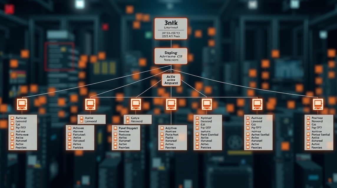 Grafické znázornenie dátovej architektúry so servermi a pripojenými zariadeniami.