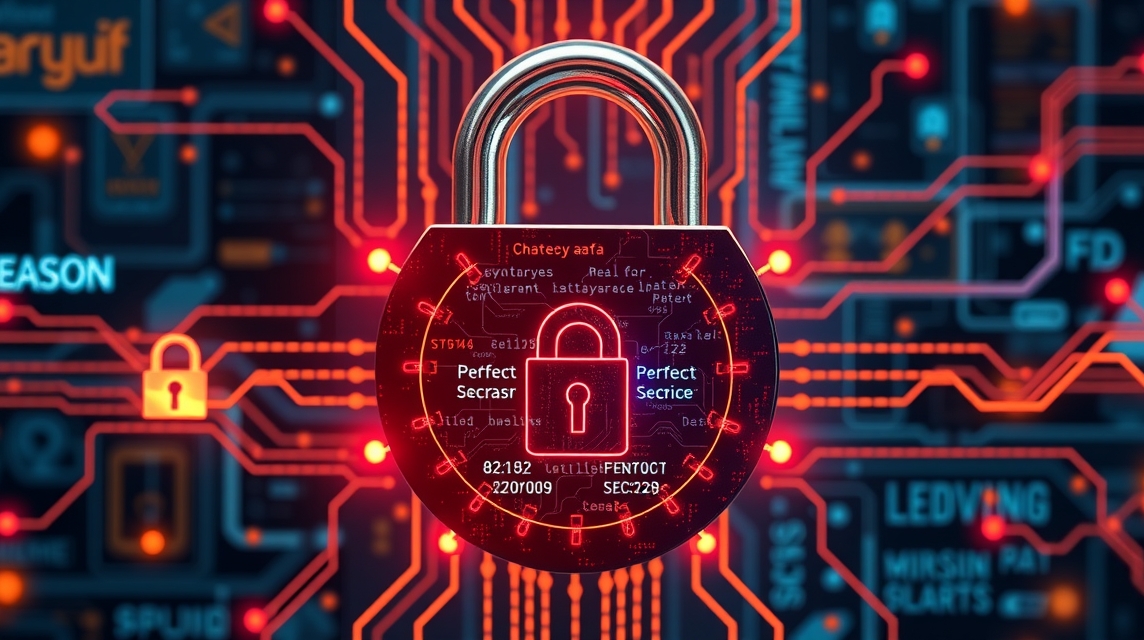 Zámok s digitálnym dizajnom, háttérben áramkörök és technológiai elemek.