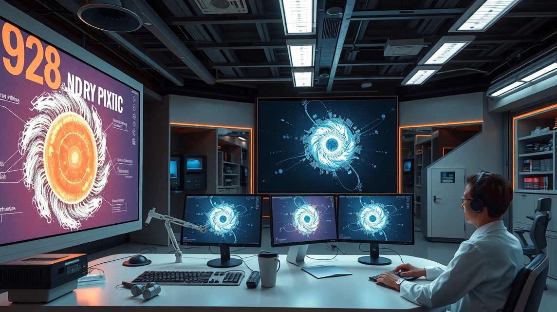 Muž pracuje v modernej kancelárii pred viacerými obrazovkami s grafmi a dátami.