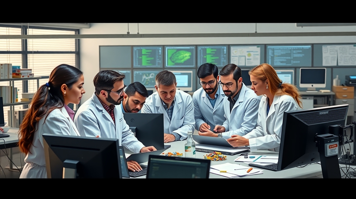 Skupina vedcov v laboratóriu diskutuje nad výsledkami výskumu.